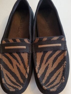 Rothy's Black and Brown Zebra-Print Slip-On Loafers